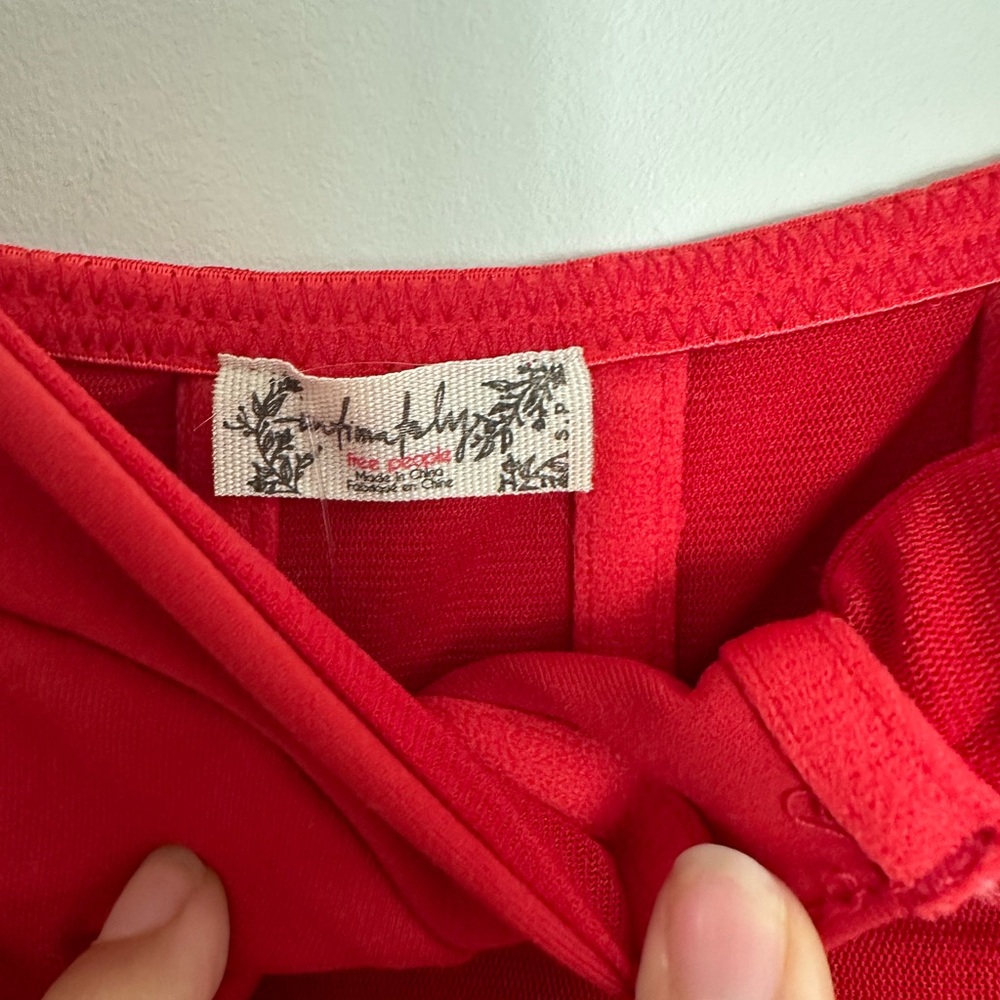 Free people red bustier mesh slip dress - Picture 3 of 4